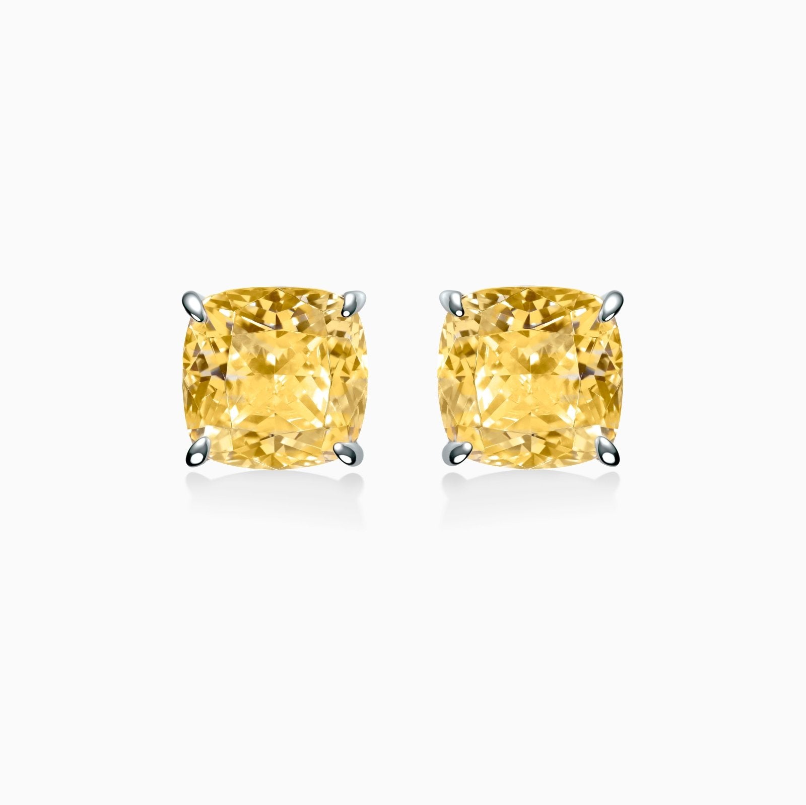 Classic Cushion Cut 8x8 mm Silver Stud Earrings by Natkina