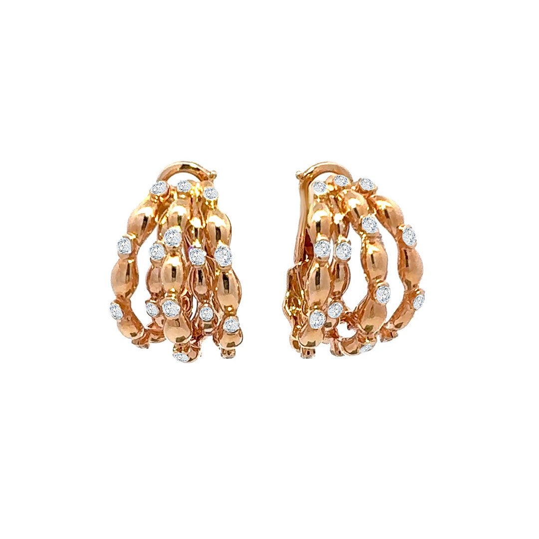 Classic Diamond 18K Gold Yellow Exclusive Earrings by Natkina