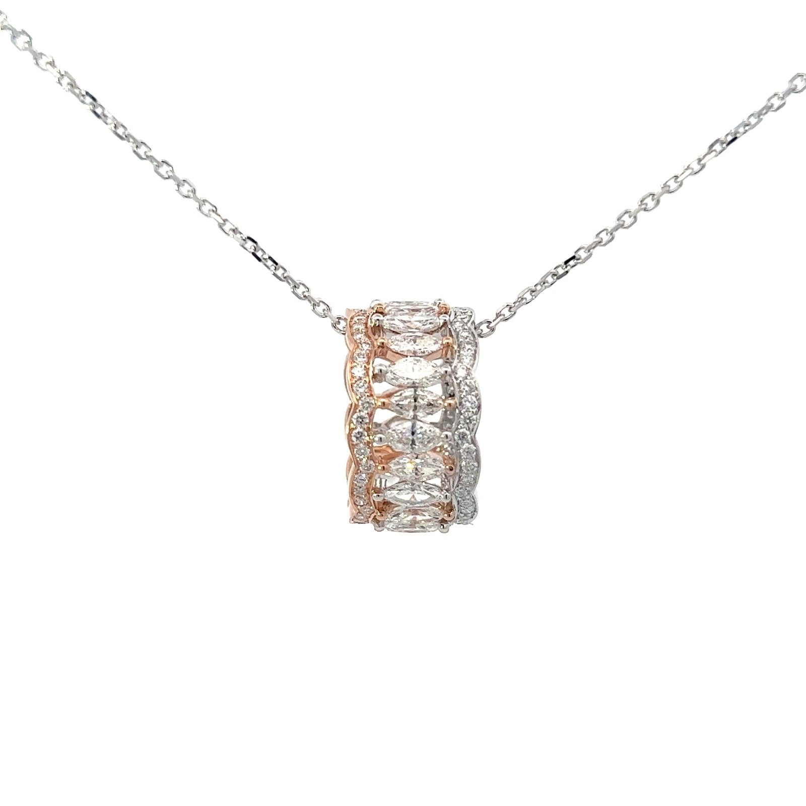 Classic Diamond 18K Yellow White Gold Necklace by Natkina