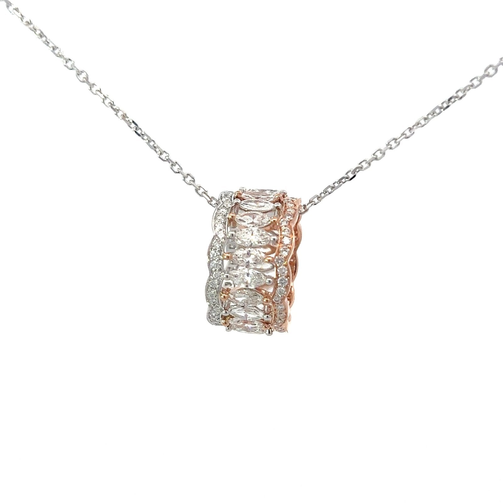 Classic Diamond 18K Yellow White Gold Necklace by Natkina