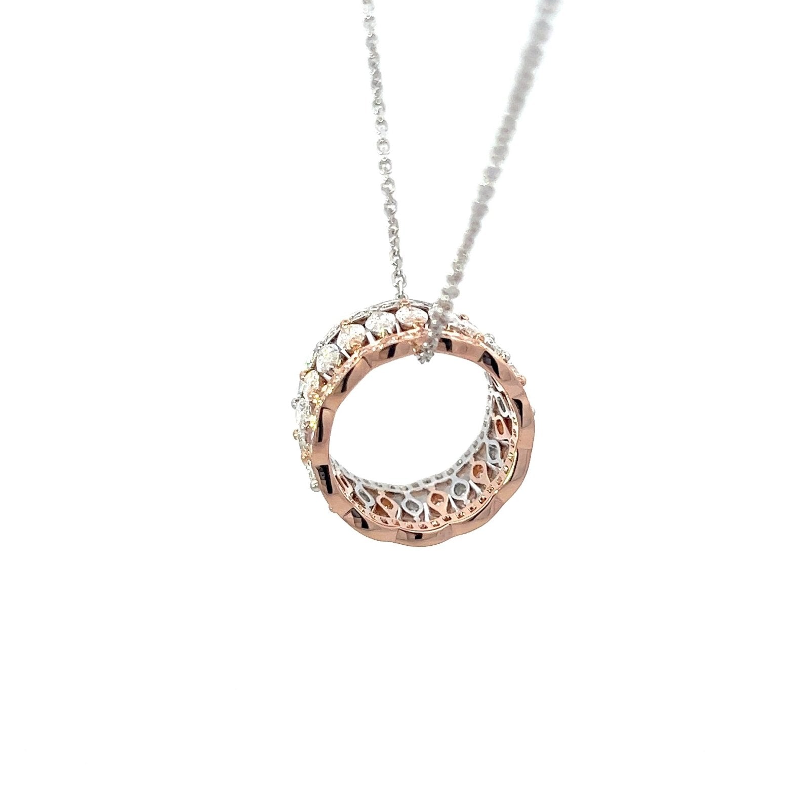 Classic Diamond 18K Yellow White Gold Necklace by Natkina