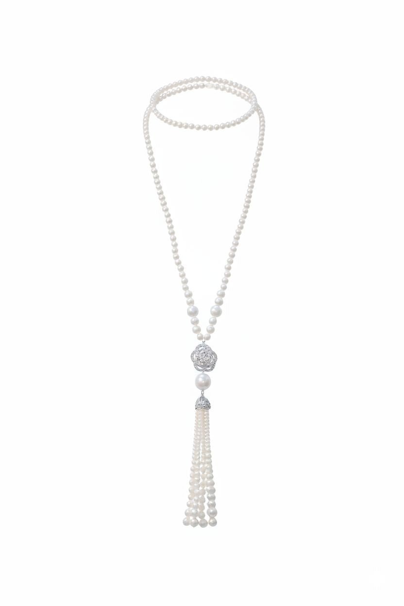 Classic Pearl Sautoir Necklace by Natkina