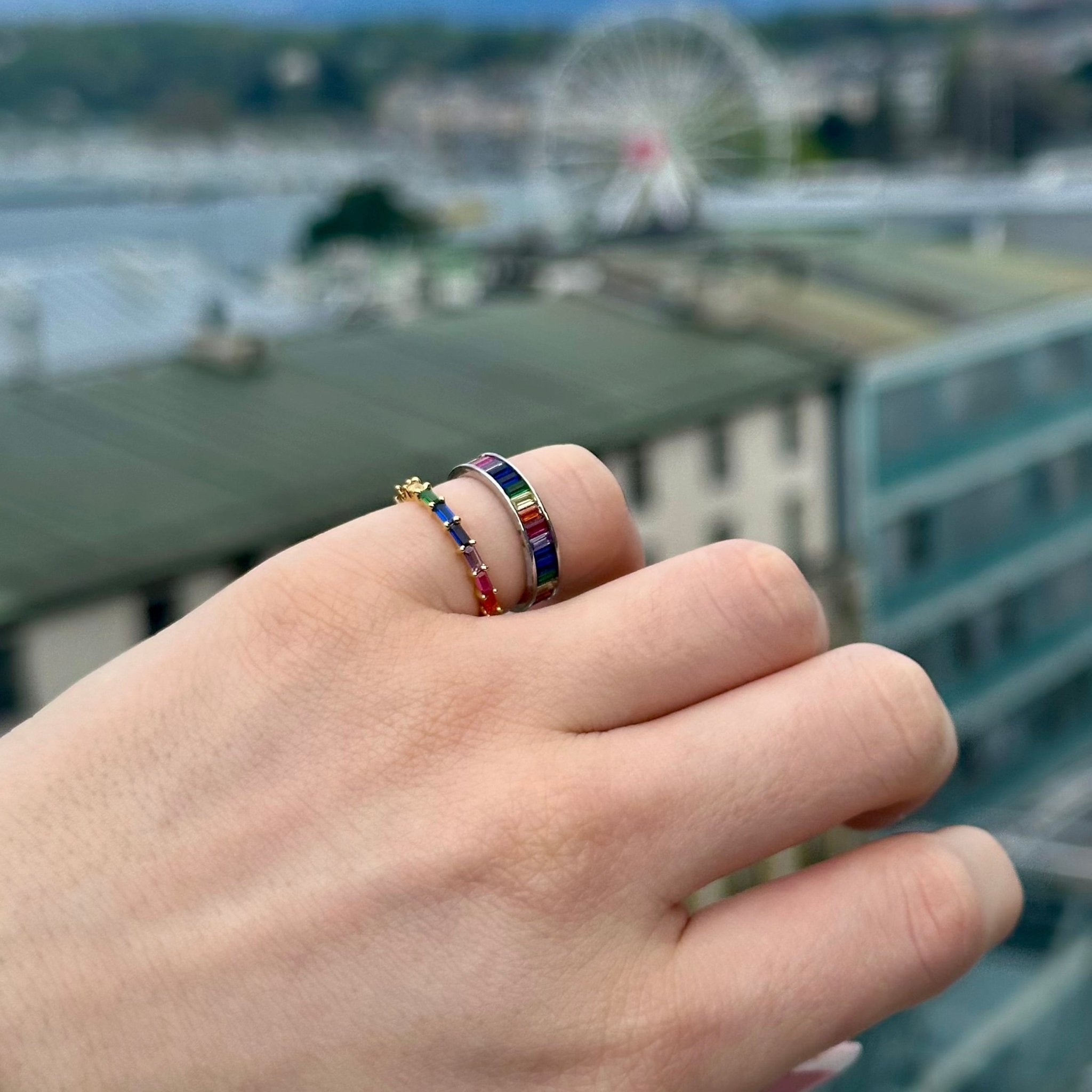 Classic Rainbow Silver Ring by Natkina