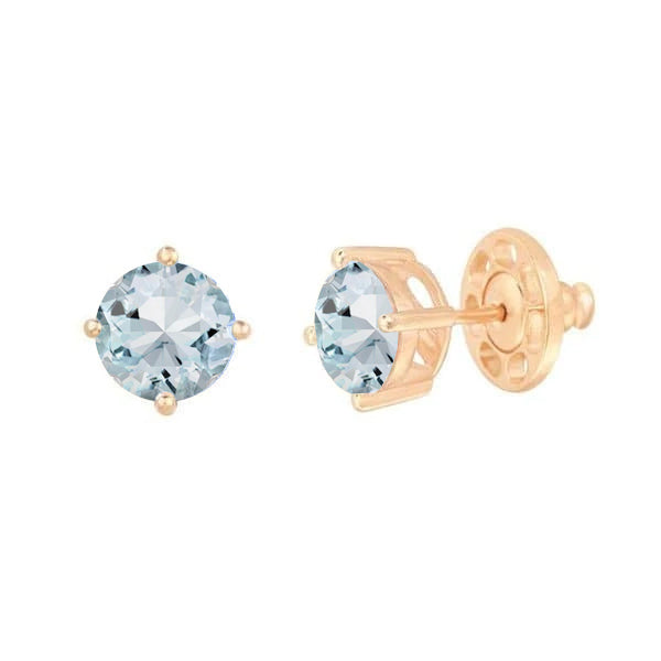 Classic Round Silver Studs Diamond Immitation