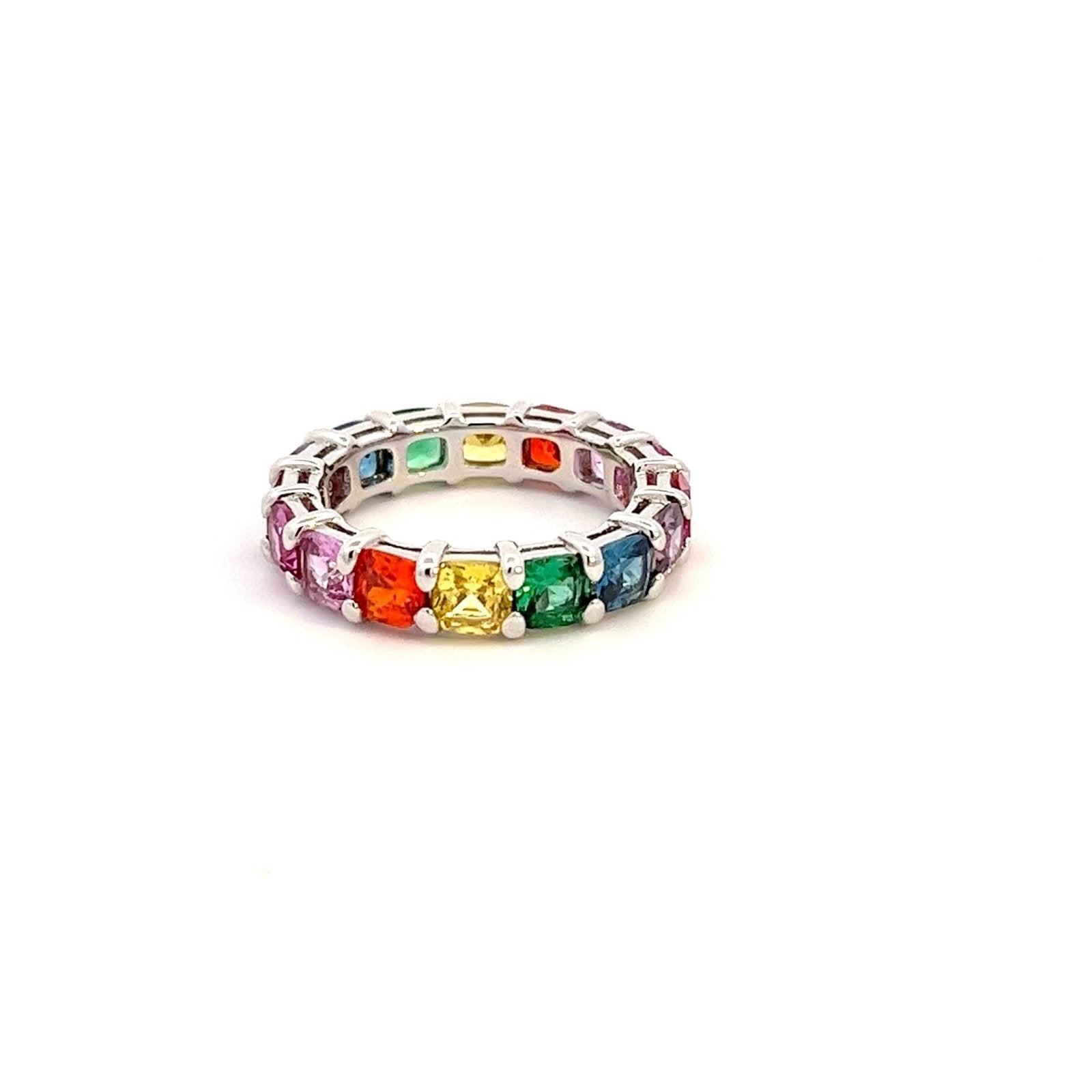 Colourful Baguette Silver Ring by Natkina