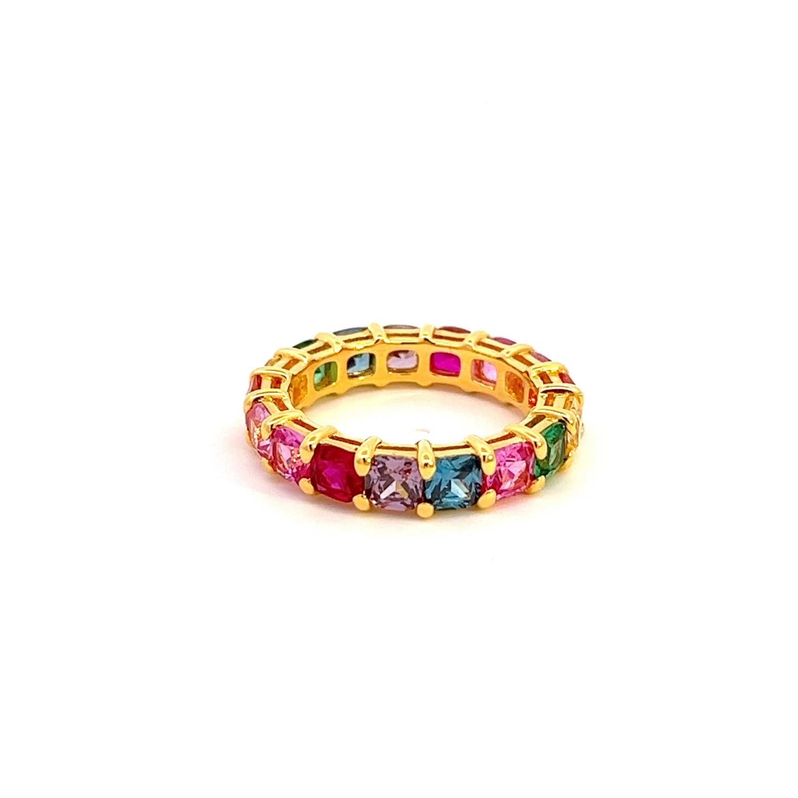 Colourful Baguette Silver Ring by Natkina