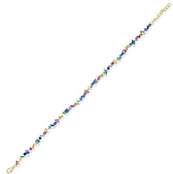 Confetti Rainbow Silver Tennis Bracelet