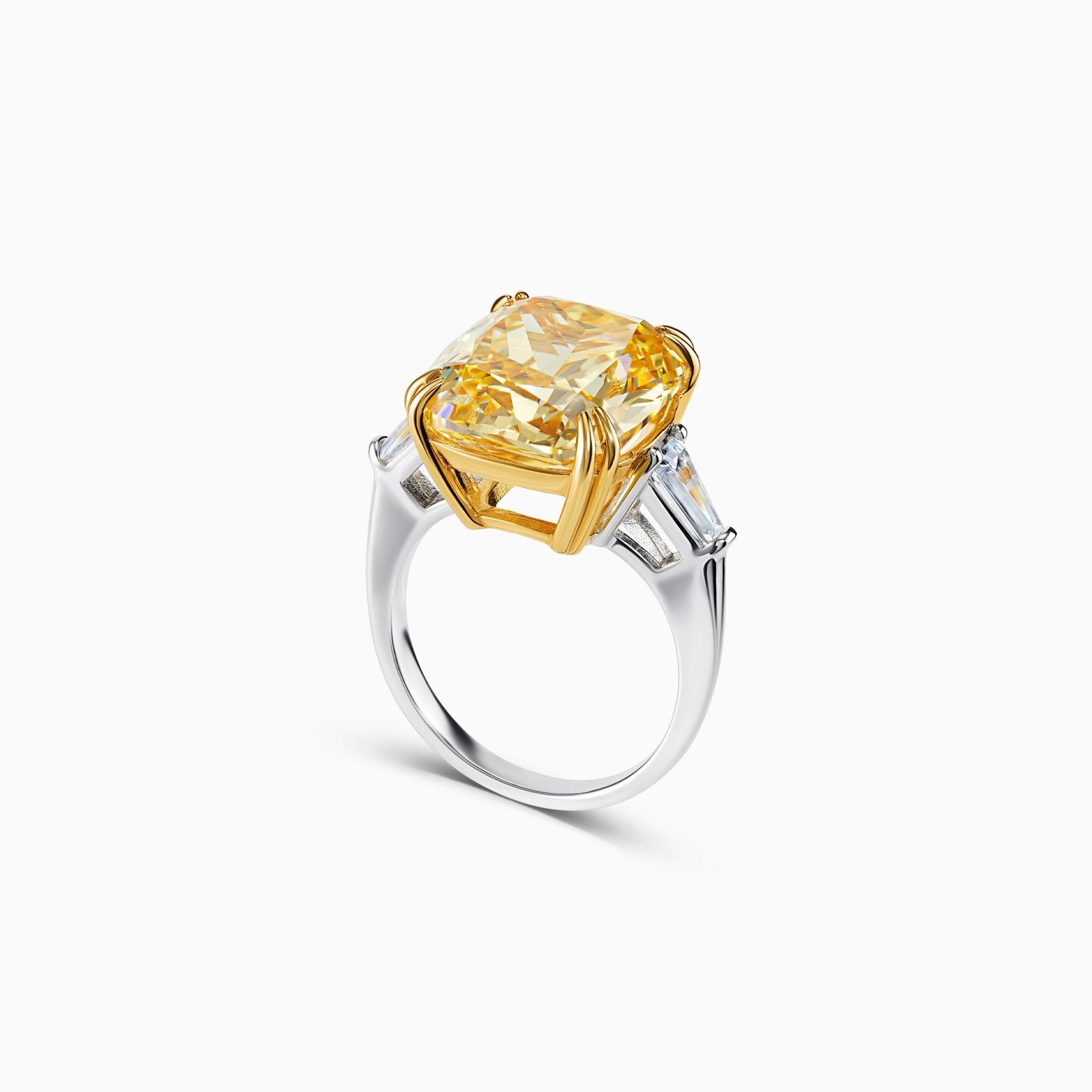 Delicate Cushion Cut with Baguettes Ring by Natkina