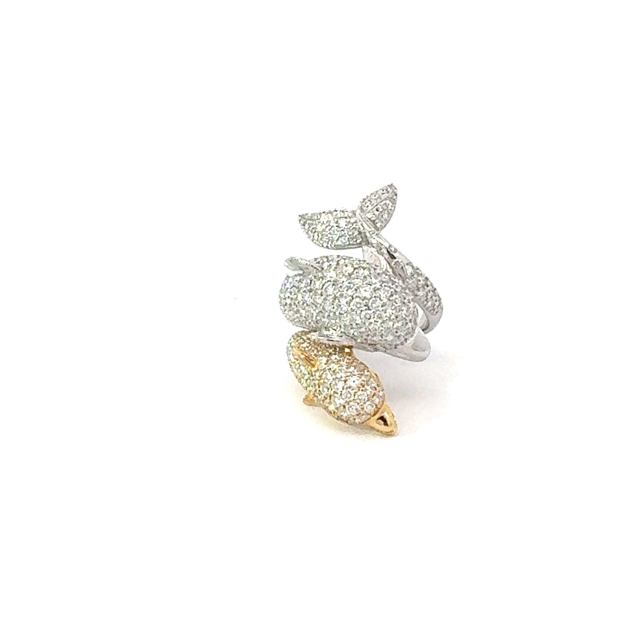 Dolphin Diamond White 18K Gold Exclusive Ring by Natkina