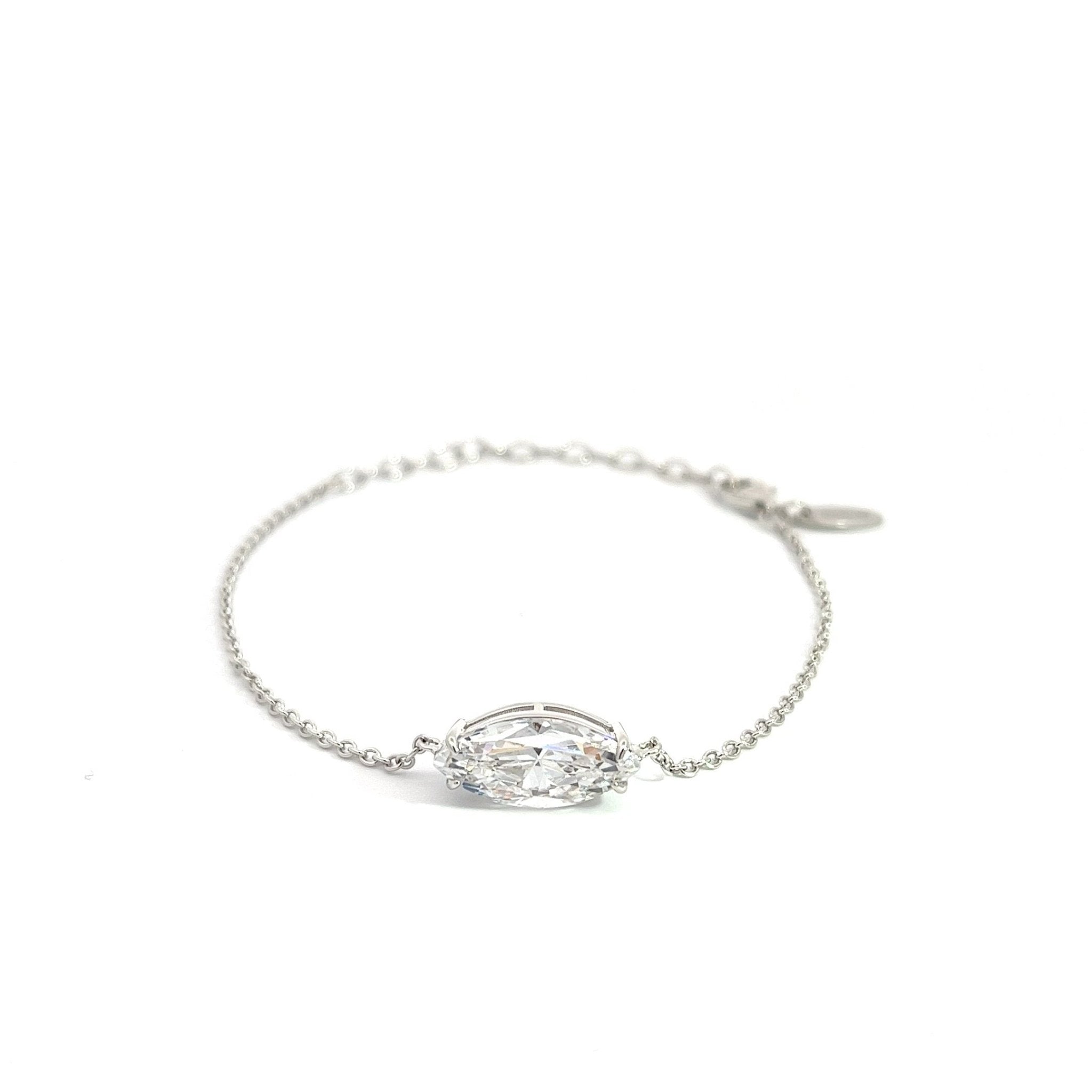 Elegant Marquise Cut 15 x 7 mm CZ Silver Bracelet by Natkina