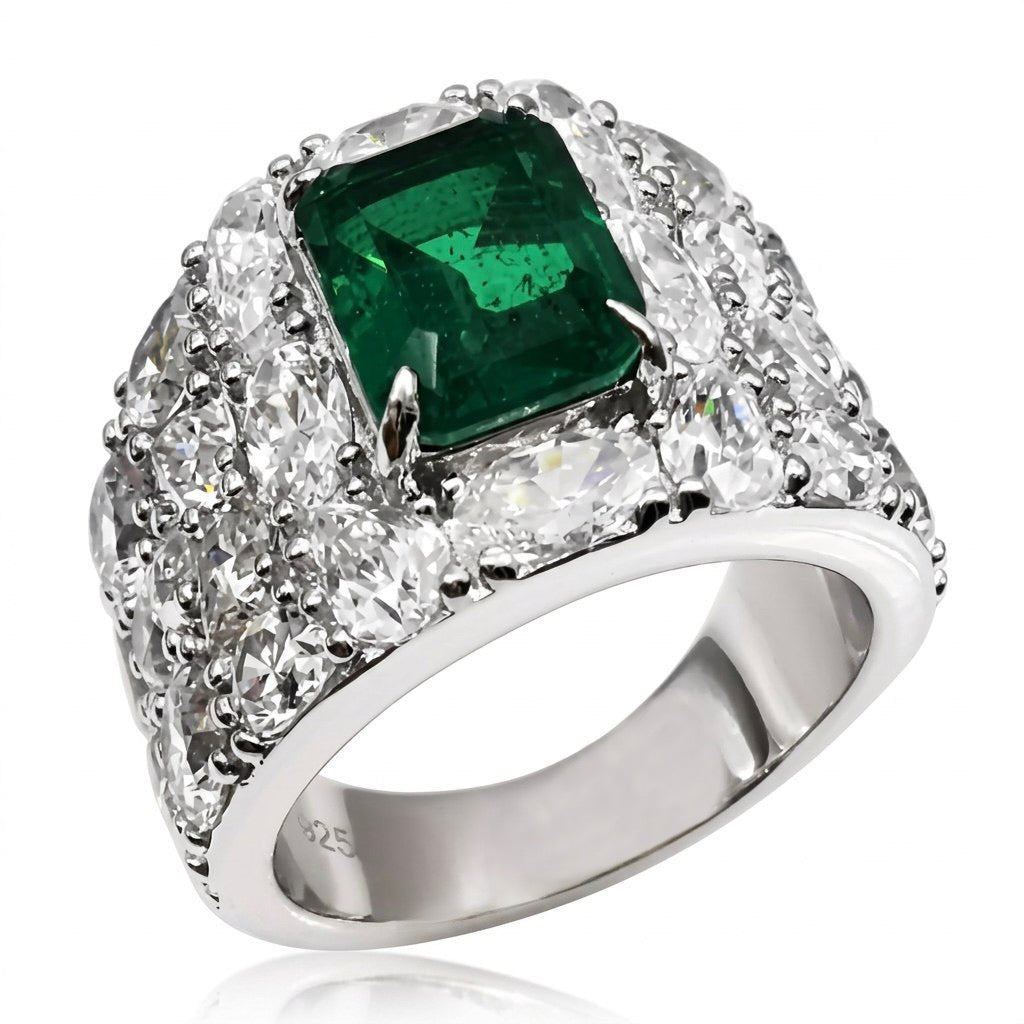 Emerald Halo Ring by Natkina