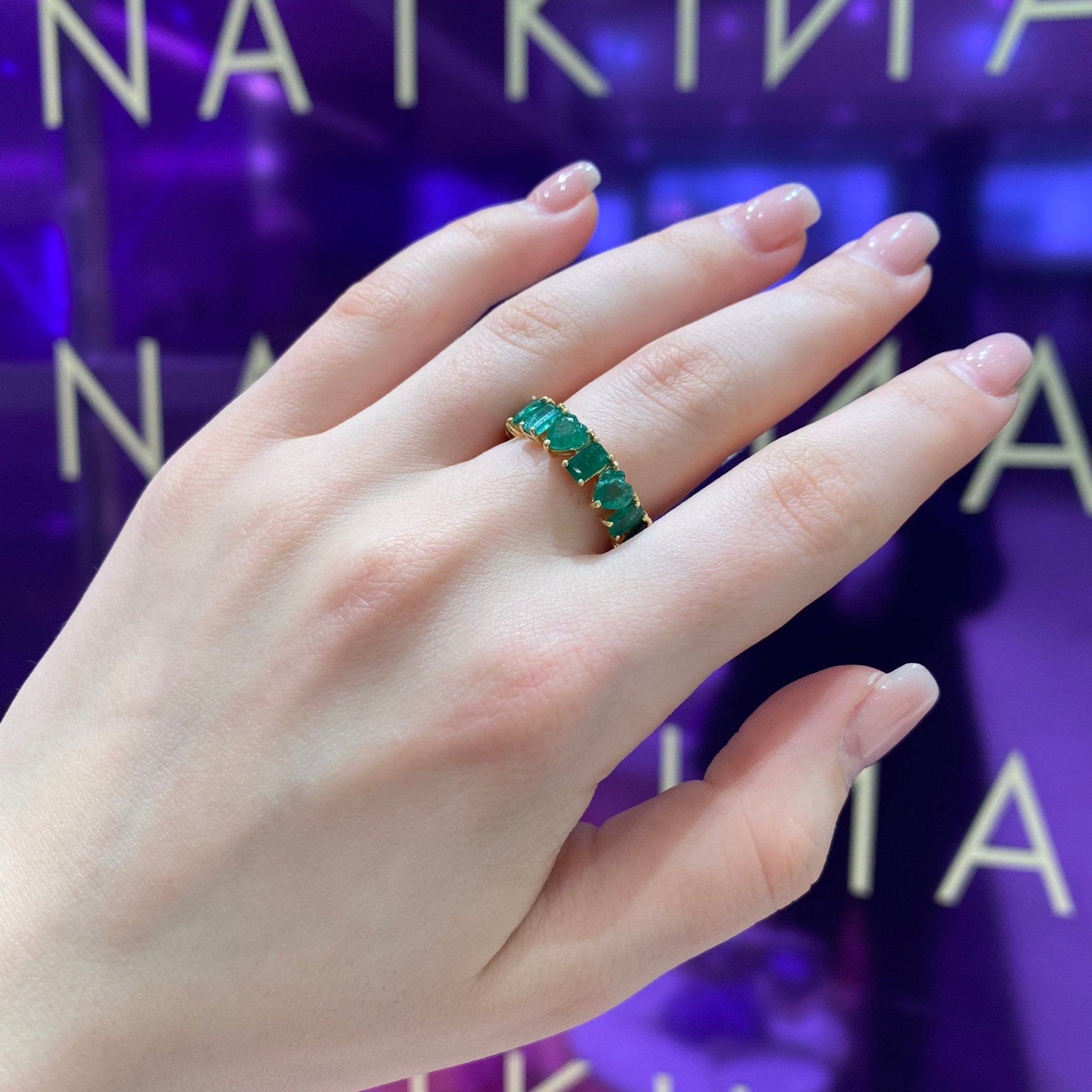 Emerald Yellow Gold 18K Ring For Her by Natkina