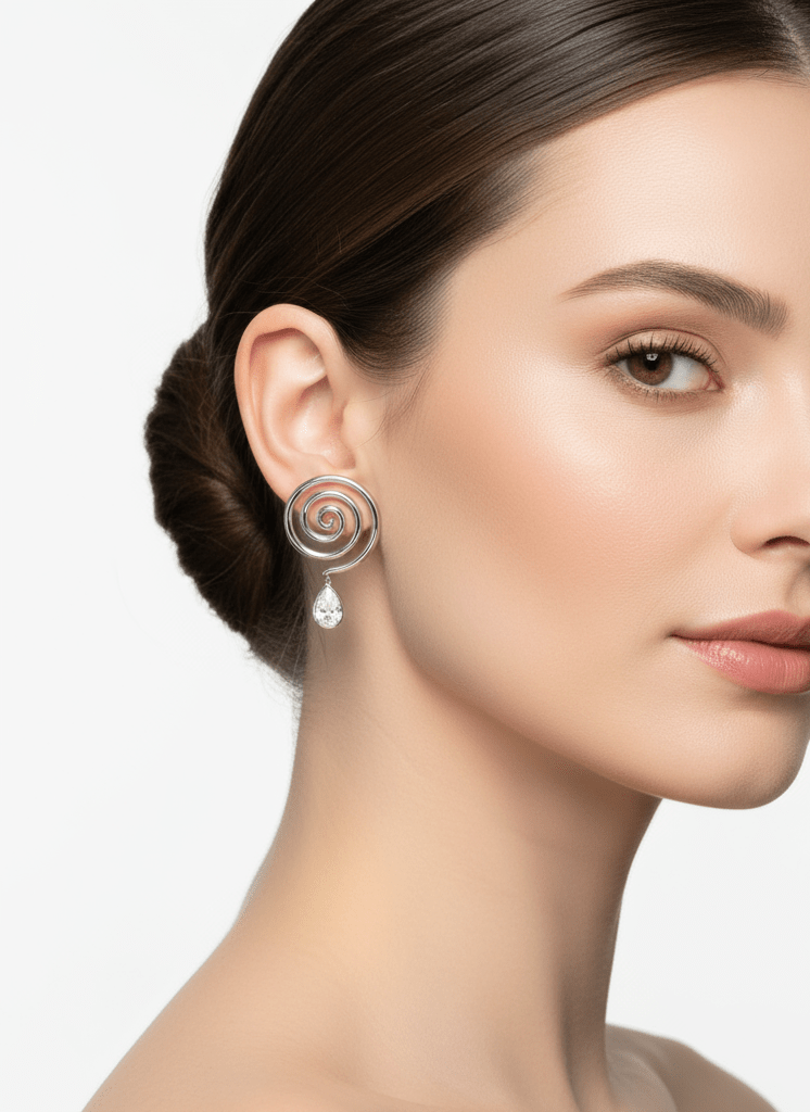 "En Eternal Mystery" Clear Crystal Large Earrings by Kristina Bazan by Natkina