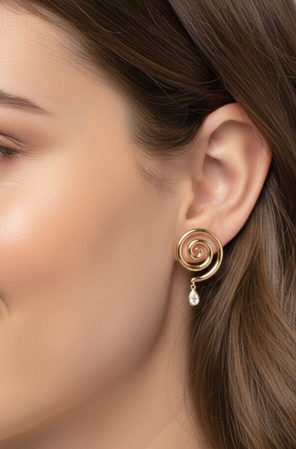 "A En Eternal Mystery" Clear Crystal Small Earrings by Kristina Bazan