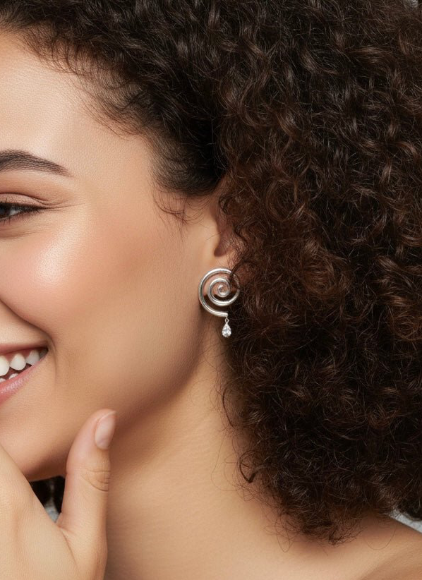 "A En Eternal Mystery" Clear Crystal Small Earrings by Kristina Bazan