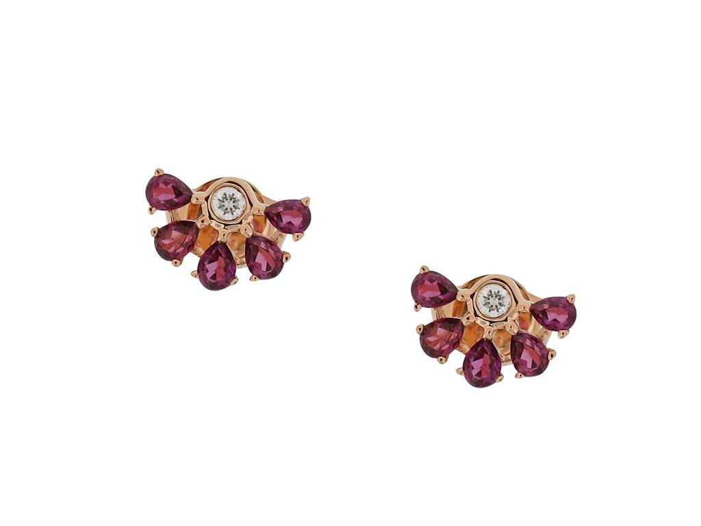 Eternelle Earrings Diamond Garnet Rose Gold by Natkina