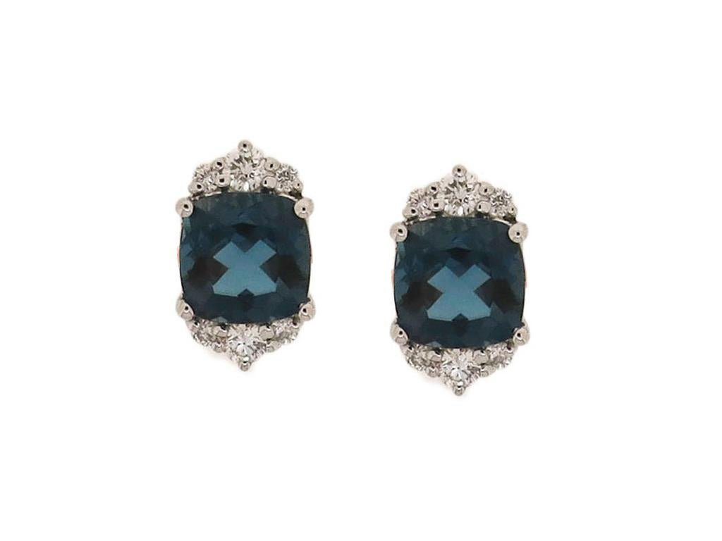 Eternelle Earrings Diamond London Blue Topaz White Gold by Natkina