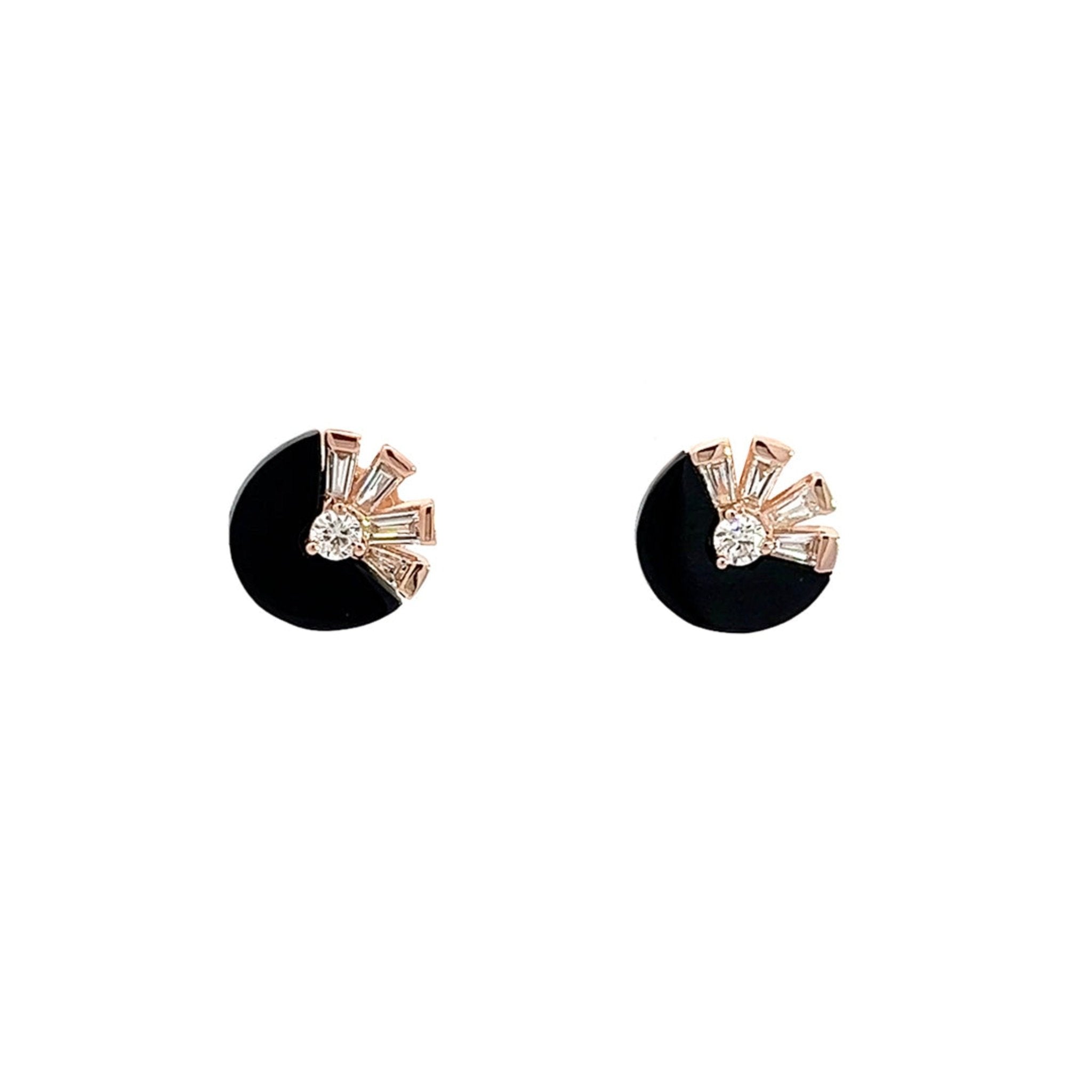 Eternelle Earrings Diamond Onyx Rose Gold by Natkina