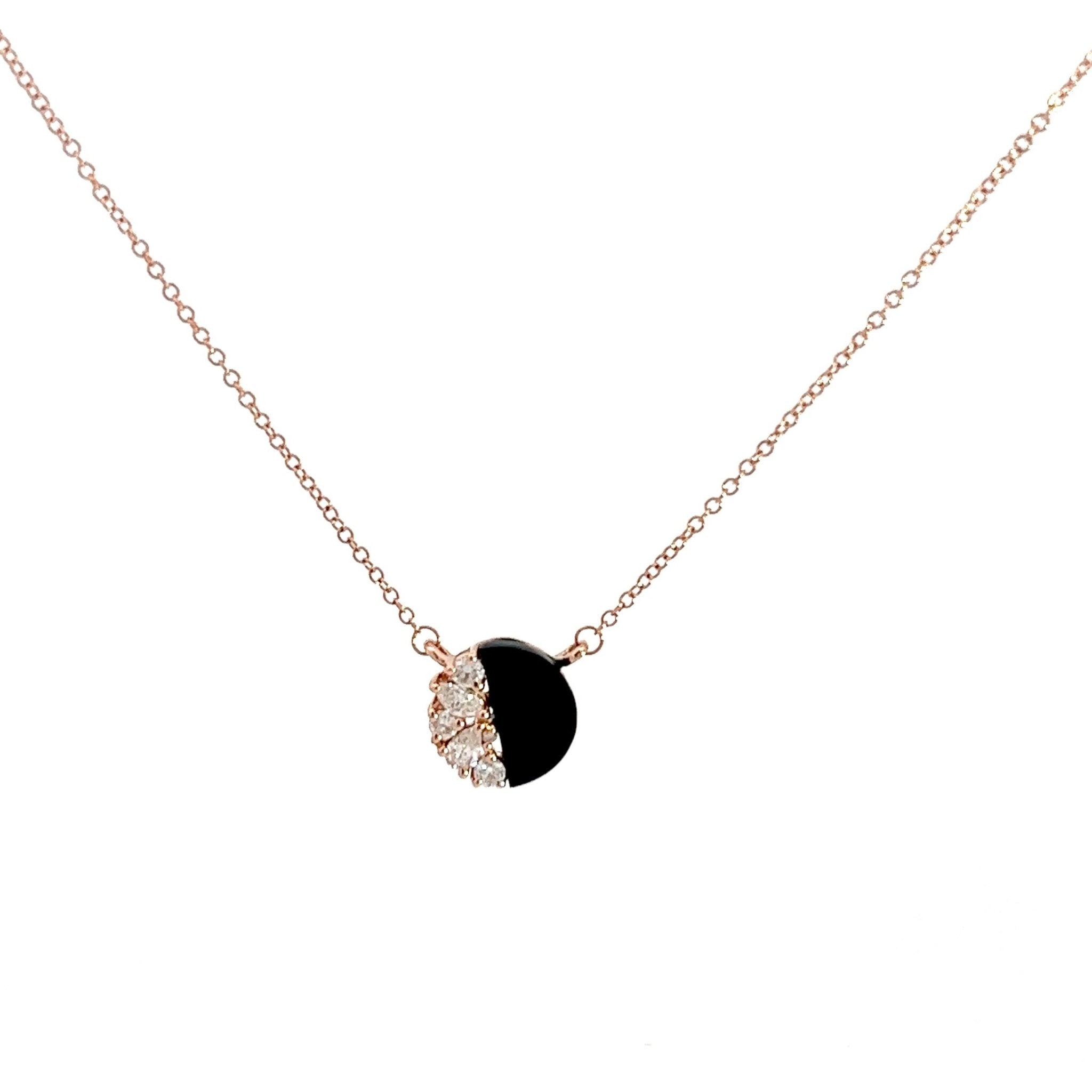 Eternelle Necklace Onyx Diamond Rose Gold by Natkina