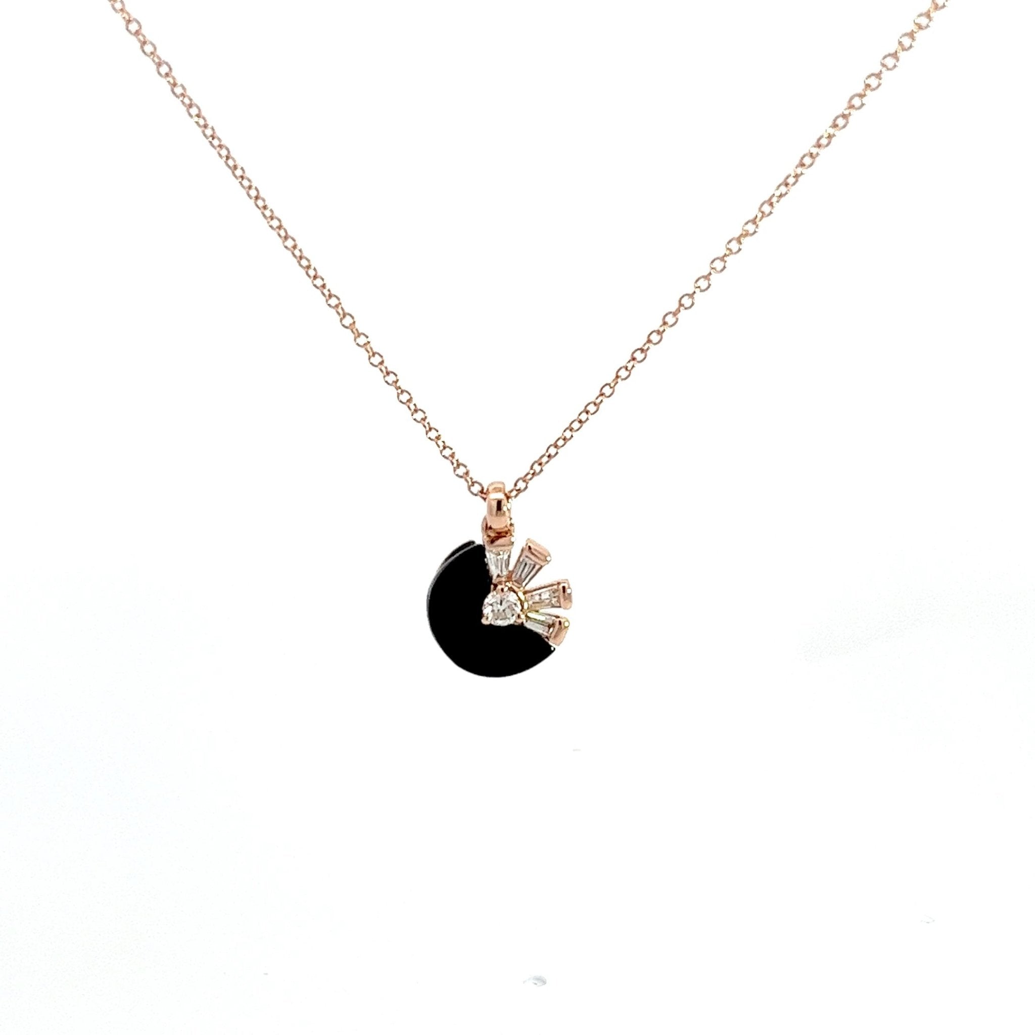 Eternelle Necklace Onyx Diamond Rose Gold by Natkina