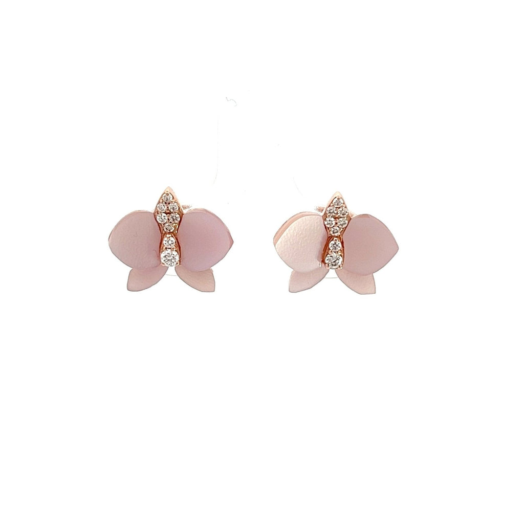 Eternelle Orchid Earrings Mother Pearl Diamond Rose Gold