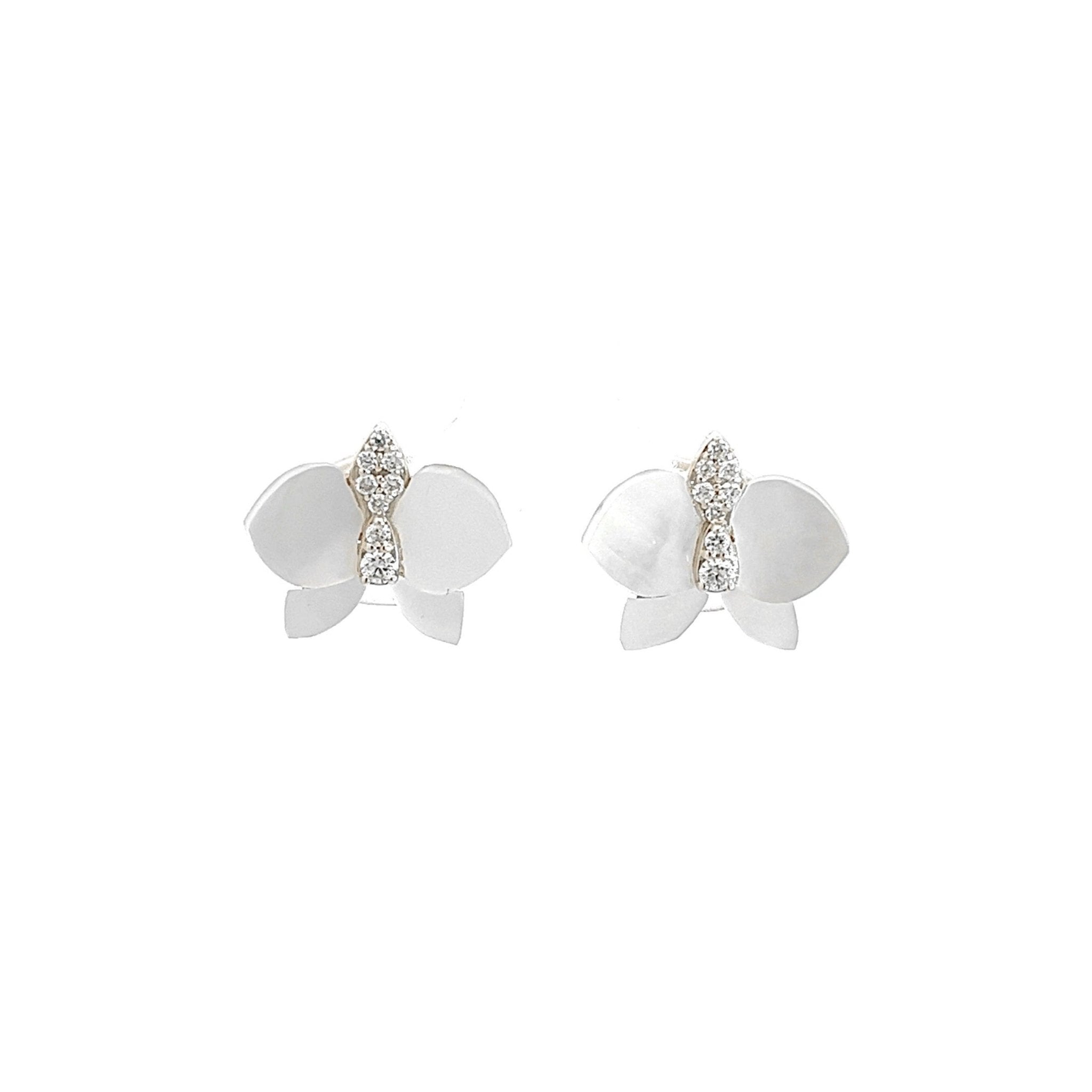 Eternelle Orchid Earrings Mother of Pearl White Gold by Natkina