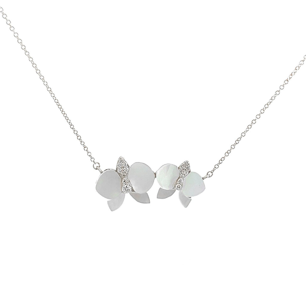Eternelle Orchid Necklace Mother Pearl Diamond White Gold