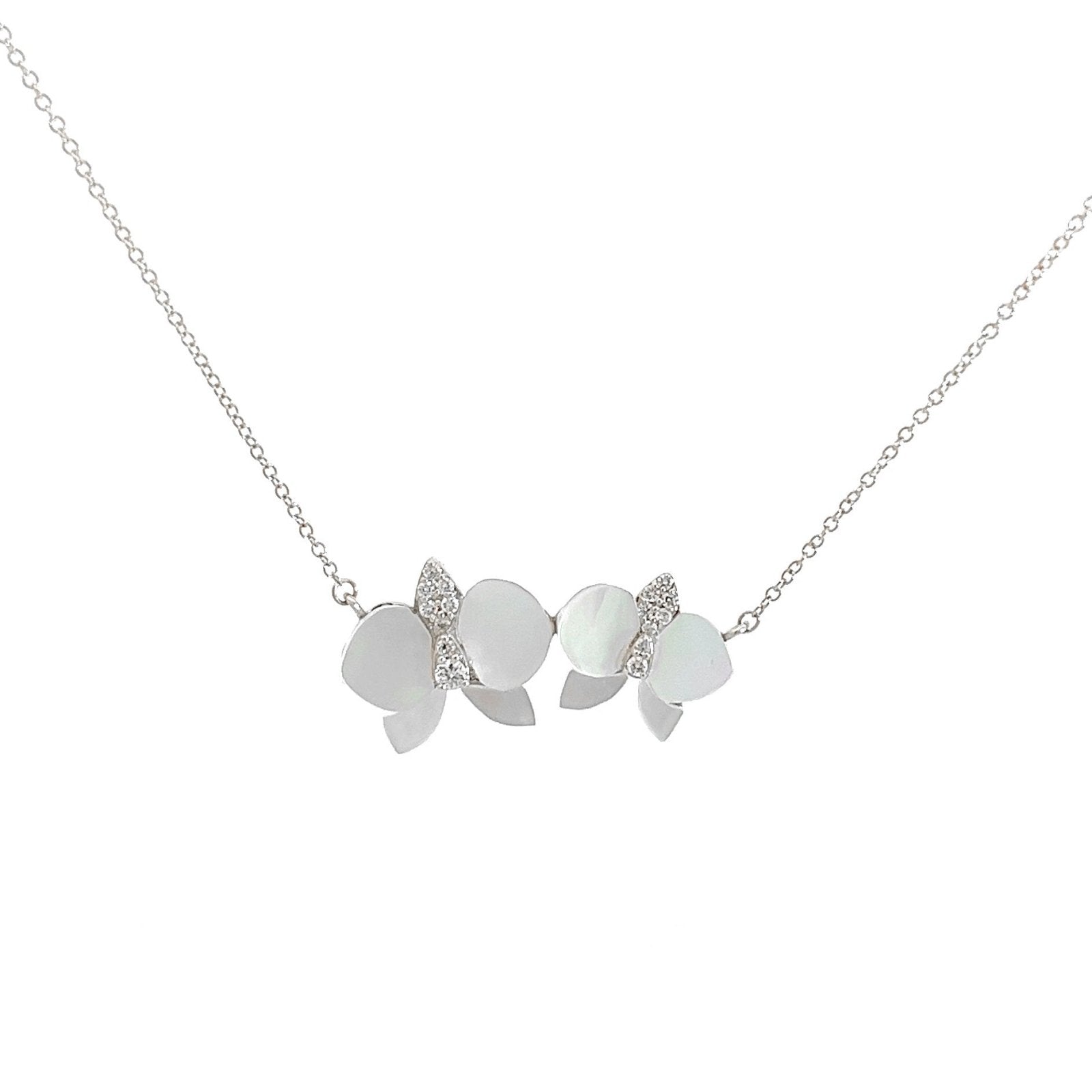 Eternelle Orchid Necklace Mother of Pearl Diamond White Gold by Natkina