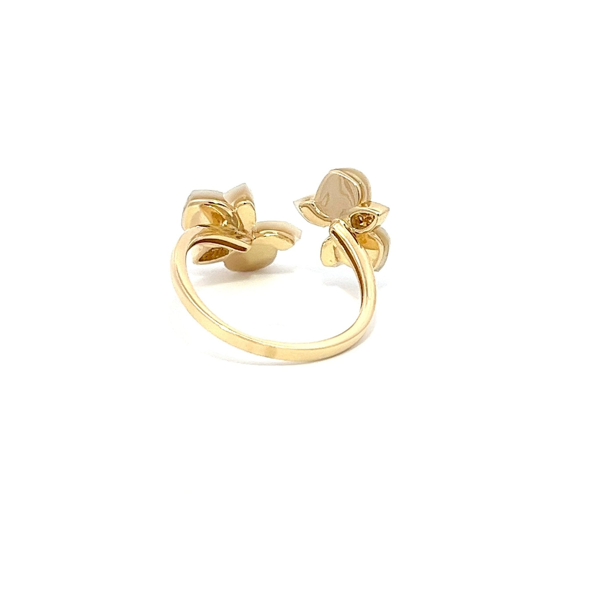 Eternelle Orchid Ring Mother of Pearl Yellow Gold by Natkina