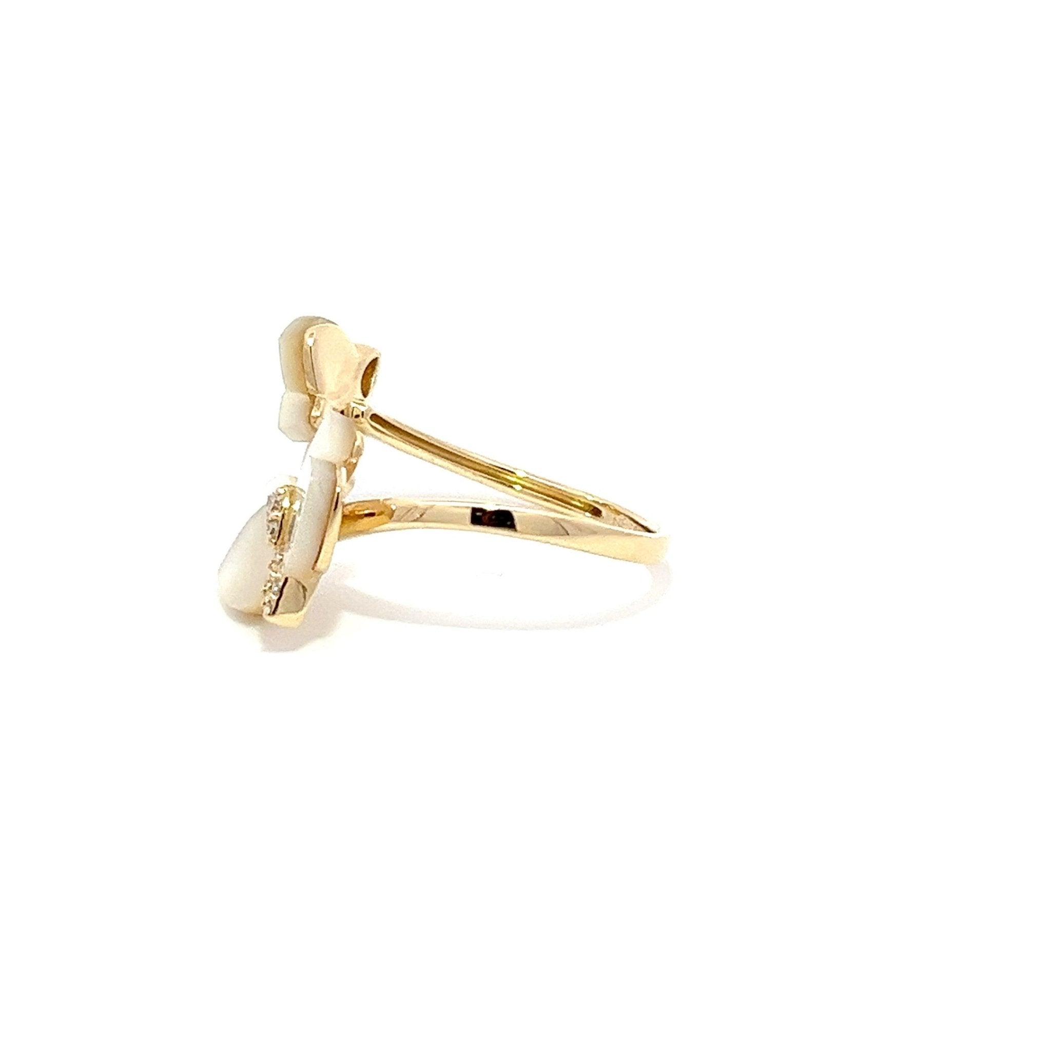 Eternelle Orchid Ring Mother of Pearl Yellow Gold by Natkina