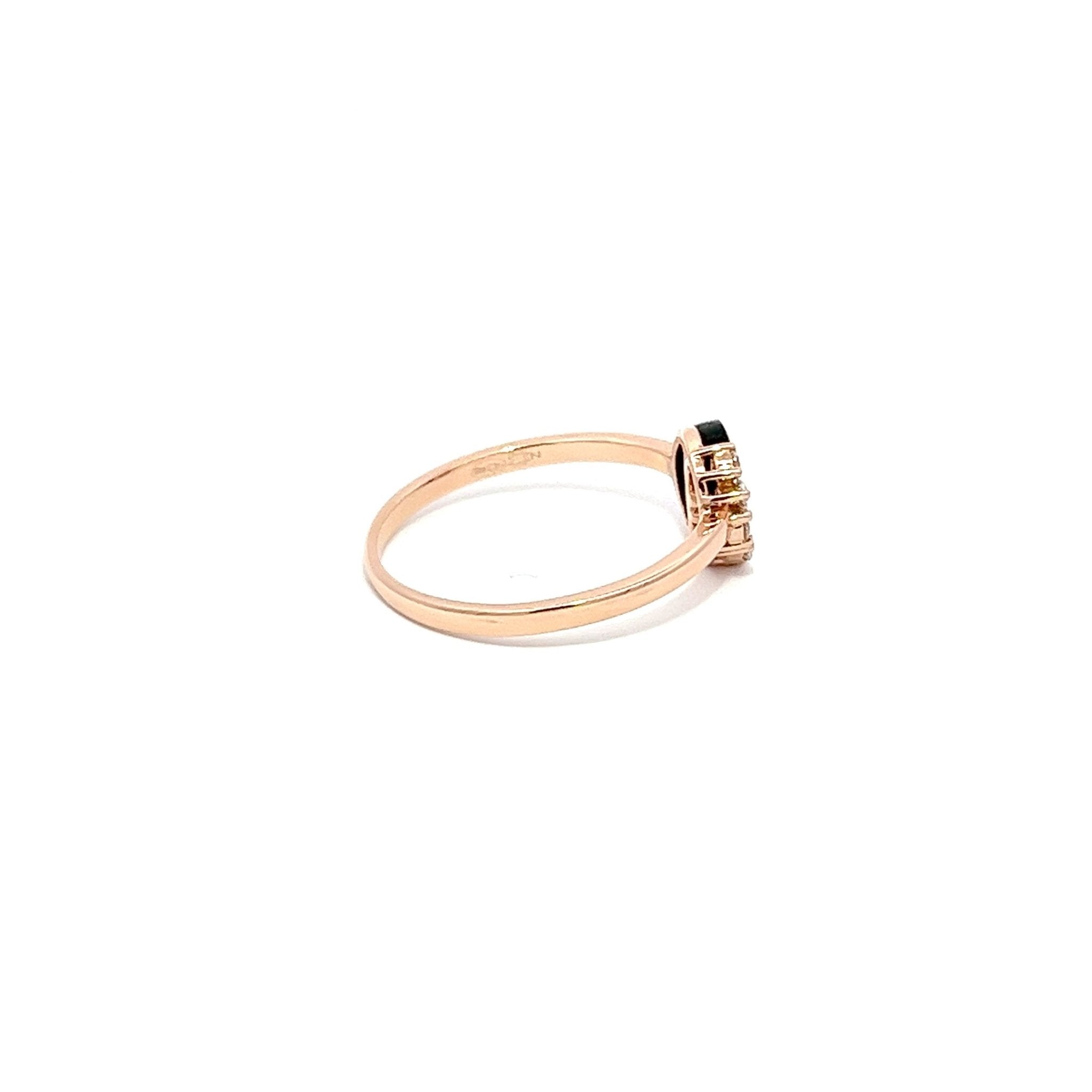 Eternelle Ring Diamond Pink Onyx Rose Gold Size 53 by Natkina