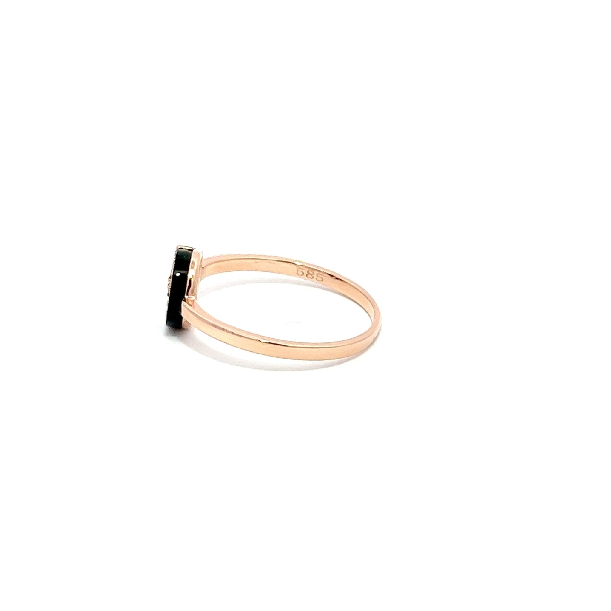 Eternelle Ring Diamond Pink Onyx Rose Gold Size 53 by Natkina