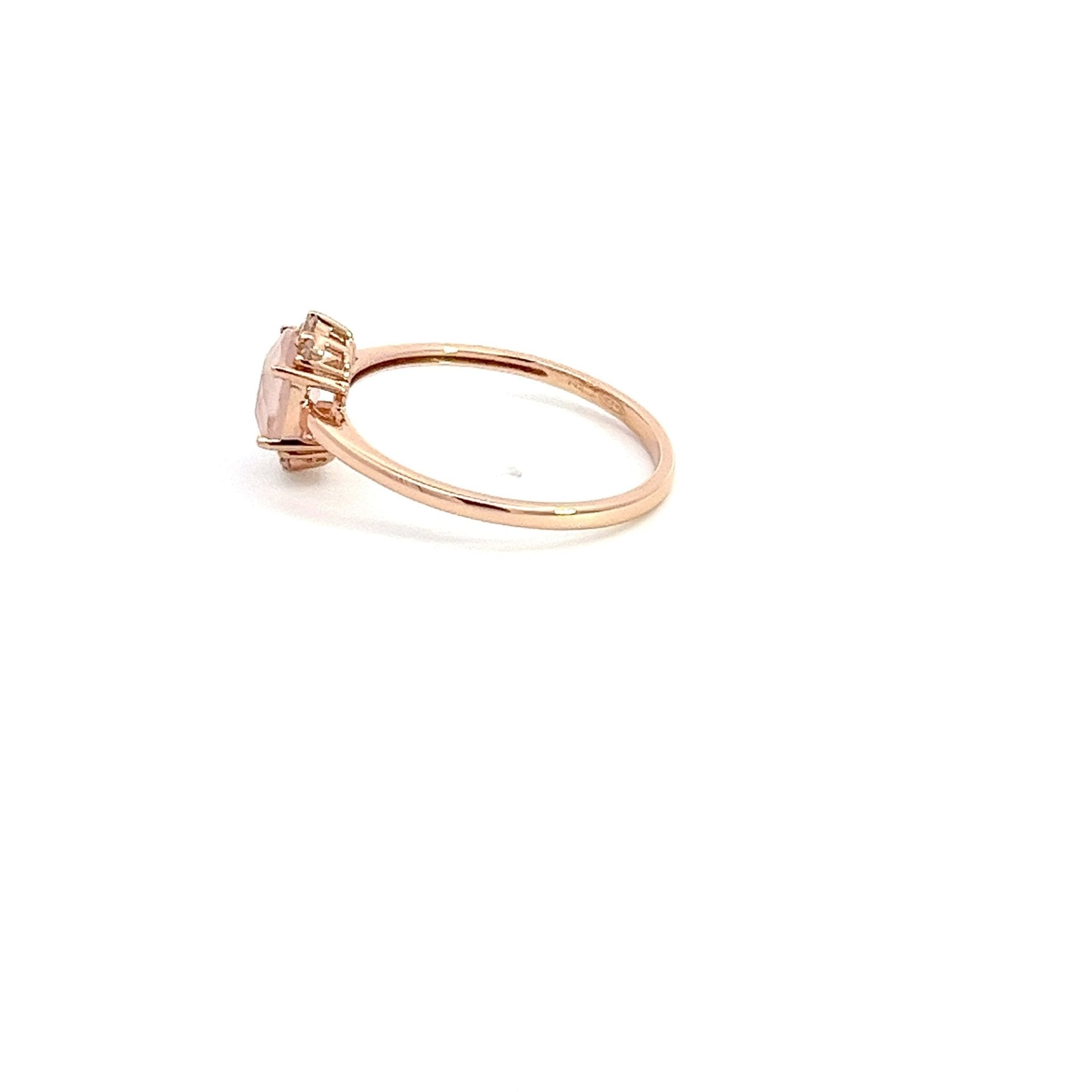 Eternelle Ring Diamond Pink Quartz Rose Gold by Natkina