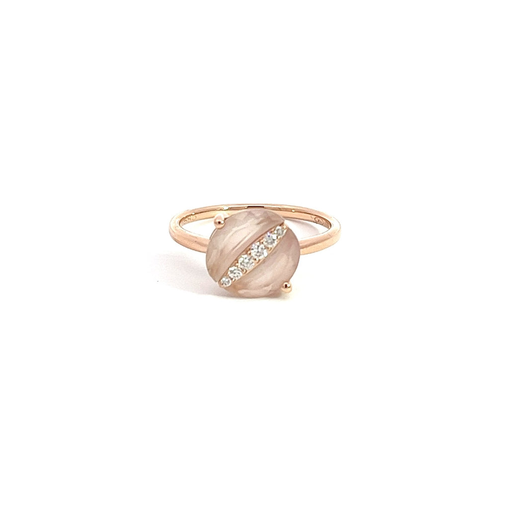 Eternelle Ring Diamond Pink Quartz Rose Gold