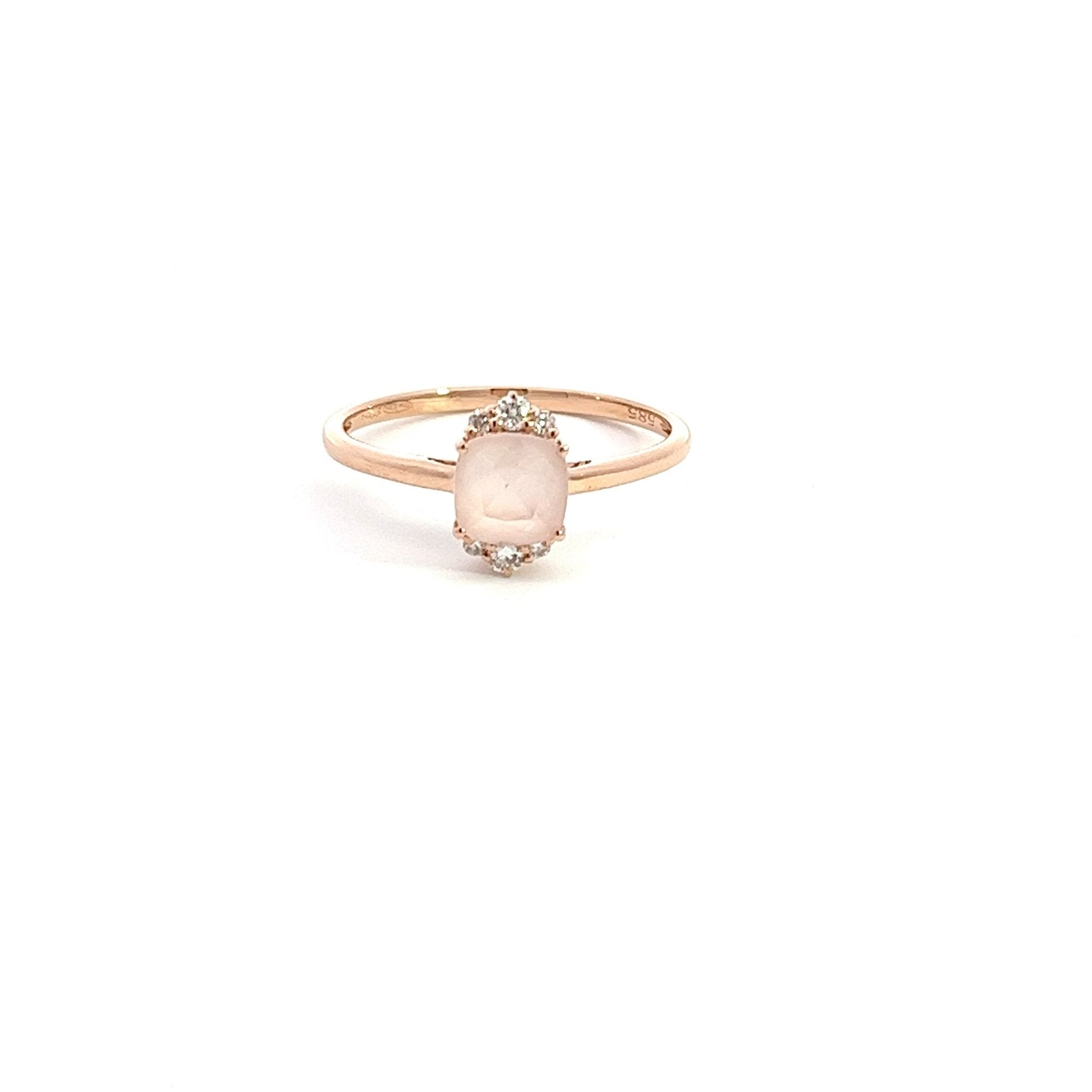 Eternelle Ring Diamond Pink Quartz Rose Gold by Natkina
