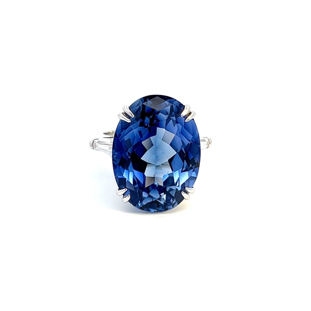 Oval Sapphire Glow Baguette Ring