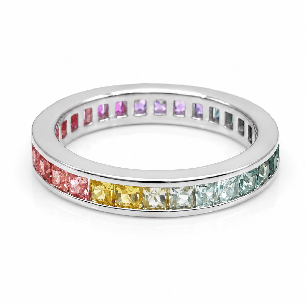 Fine Rainbow Eternity Band Ring by Natkina