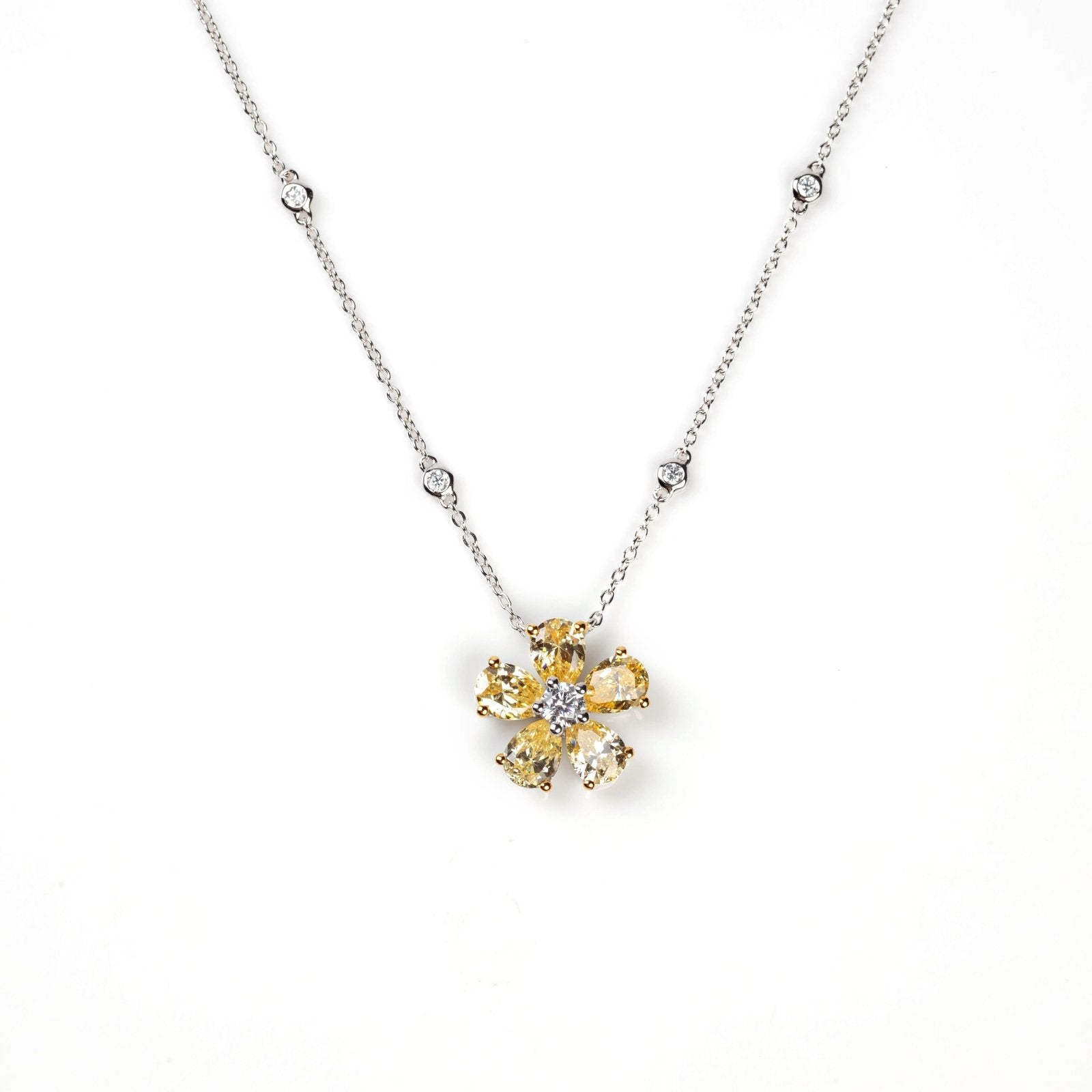 Flower Silver Necklace by Natkina