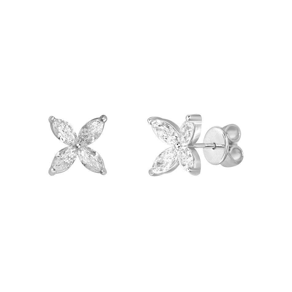 Flower Silver Stud Earrings by Natkina