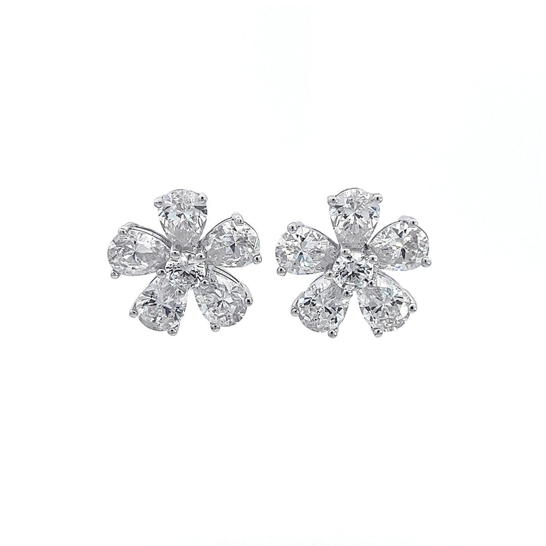 Flower Stud Silver Earrings by Natkina