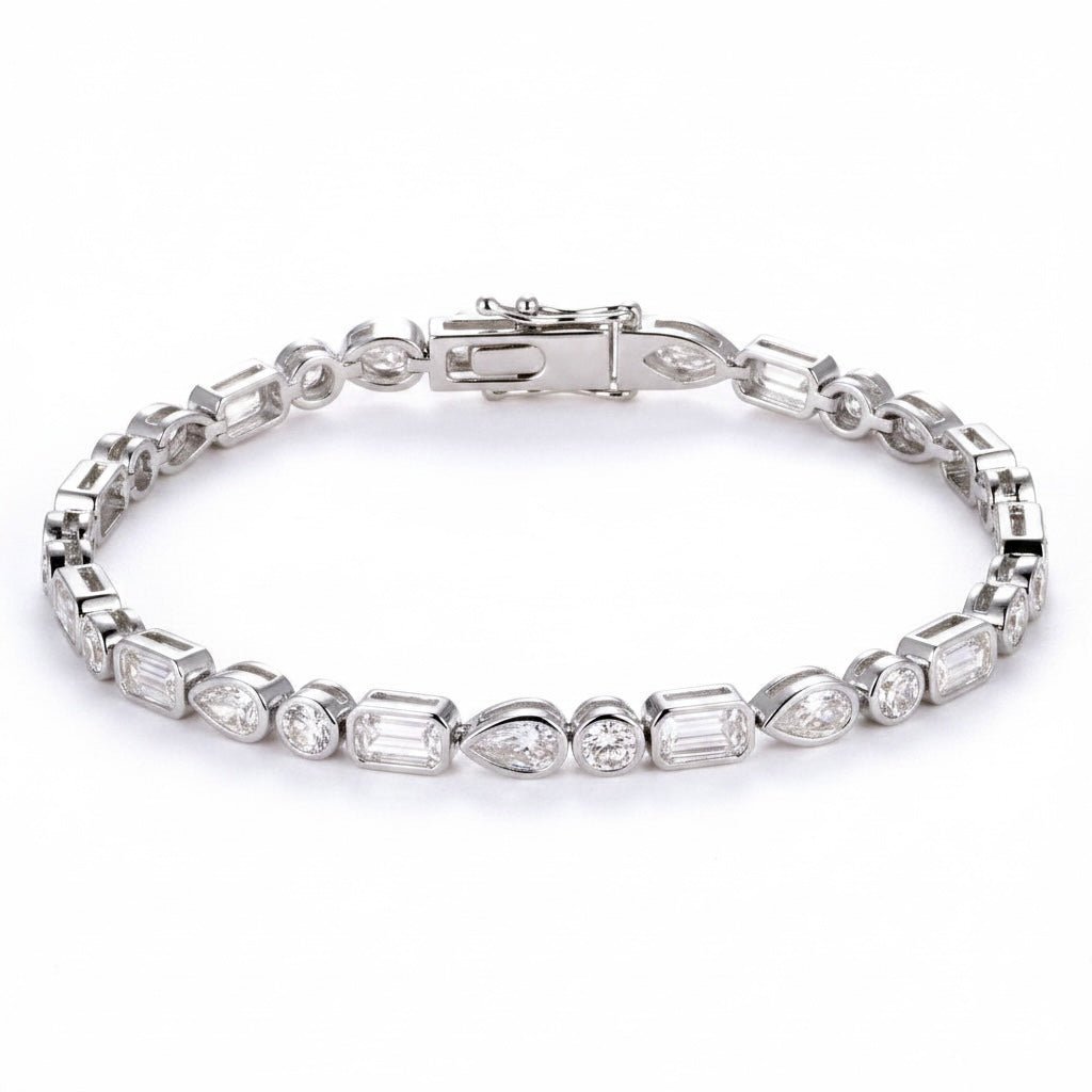 Geometric Mixed-Cut Bracelet by Natkina