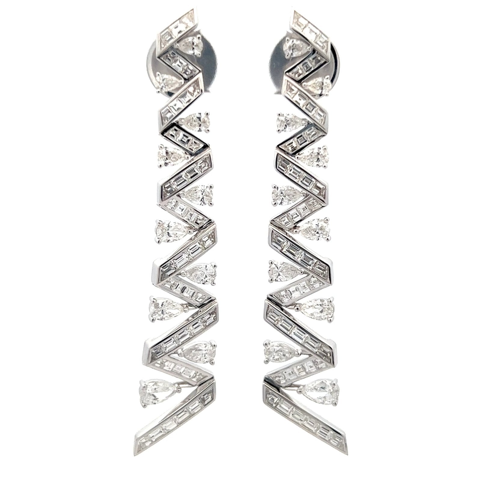 Geometry Diamond 18K White Gold Exclusive Earrings by Natkina