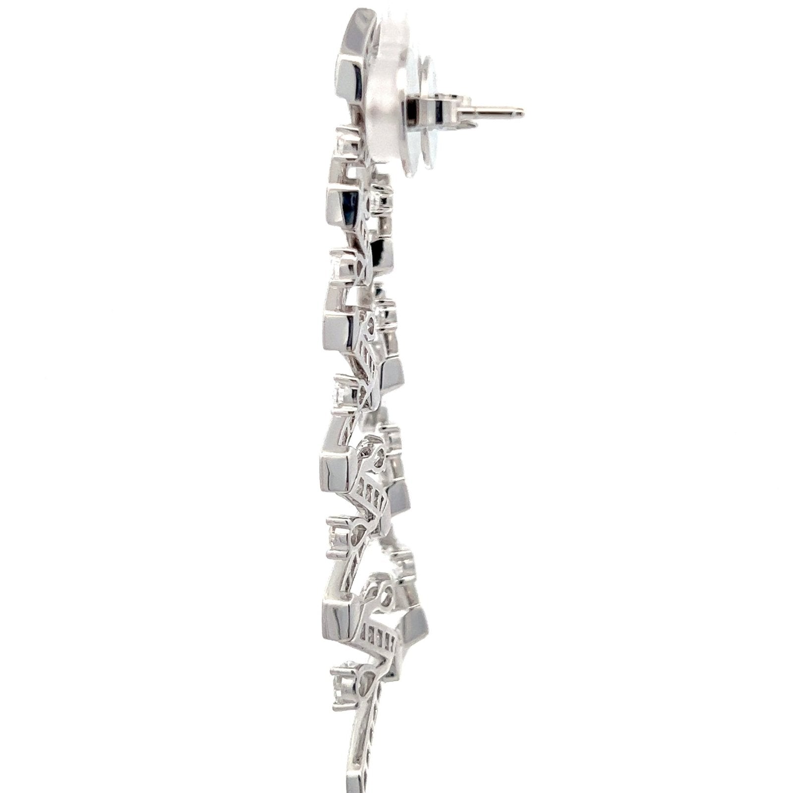 Geometry Diamond 18K White Gold Exclusive Earrings by Natkina