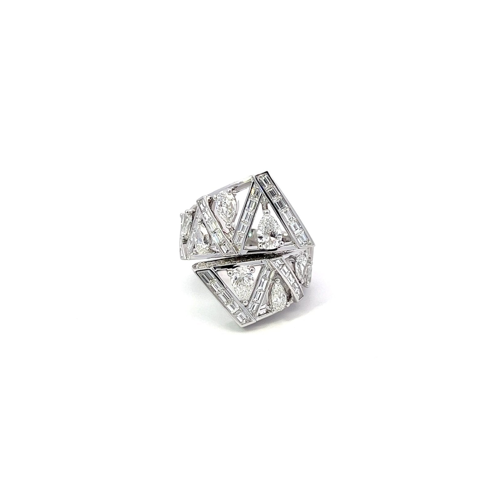 Geometry Diamond 18K White Gold Exclusive Ring by Natkina