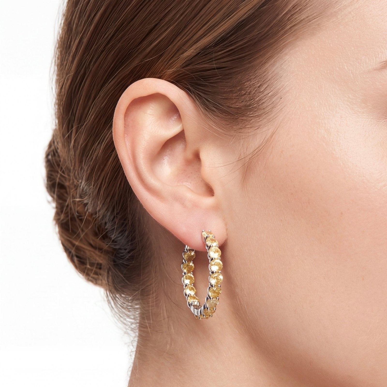 Golden Orbit Hoops by Natkina