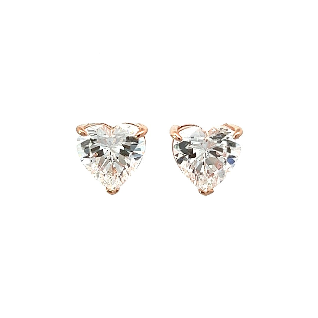 Heart Cut Stud Silver Earrings by Natkina