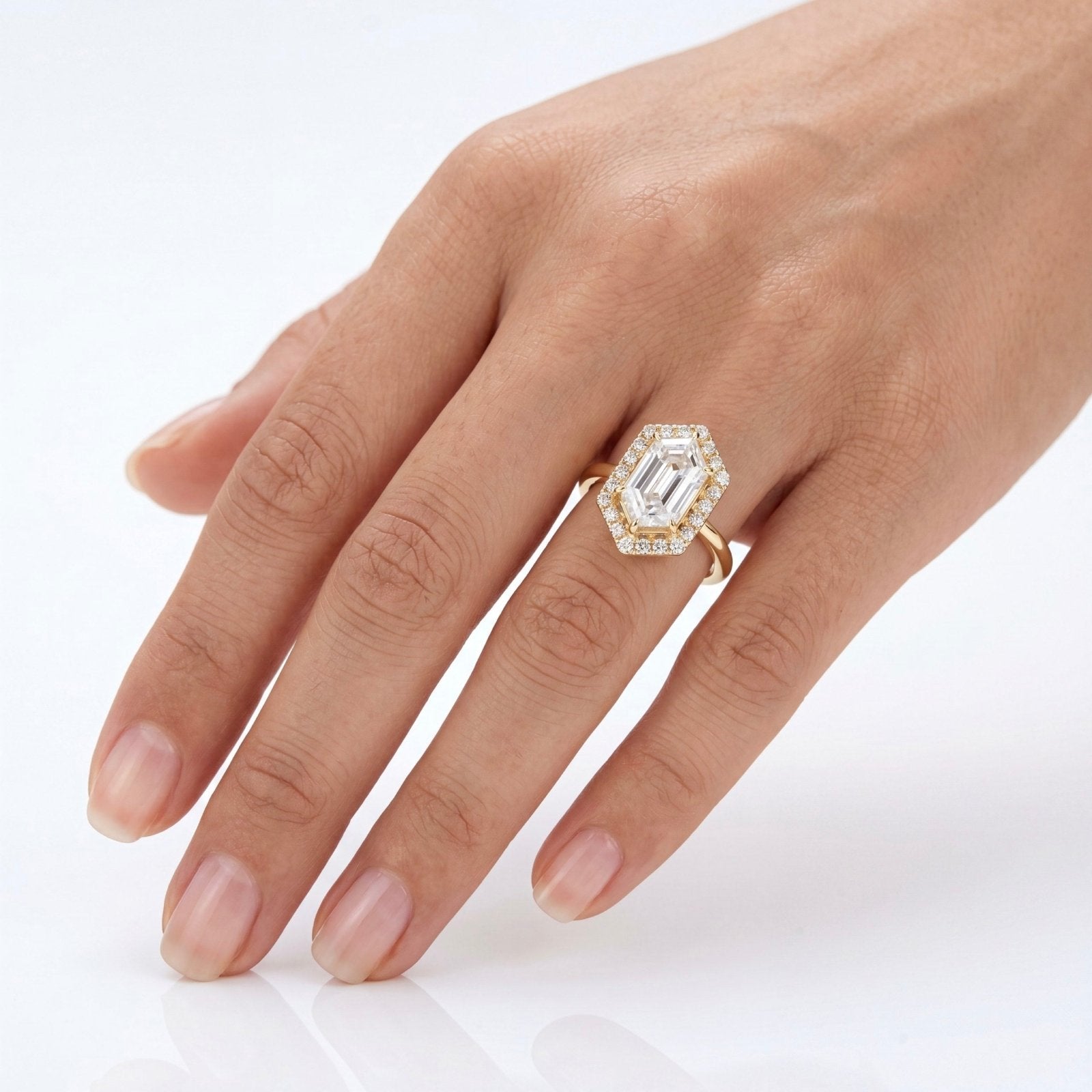 Hexagon Halo Ring by Natkina