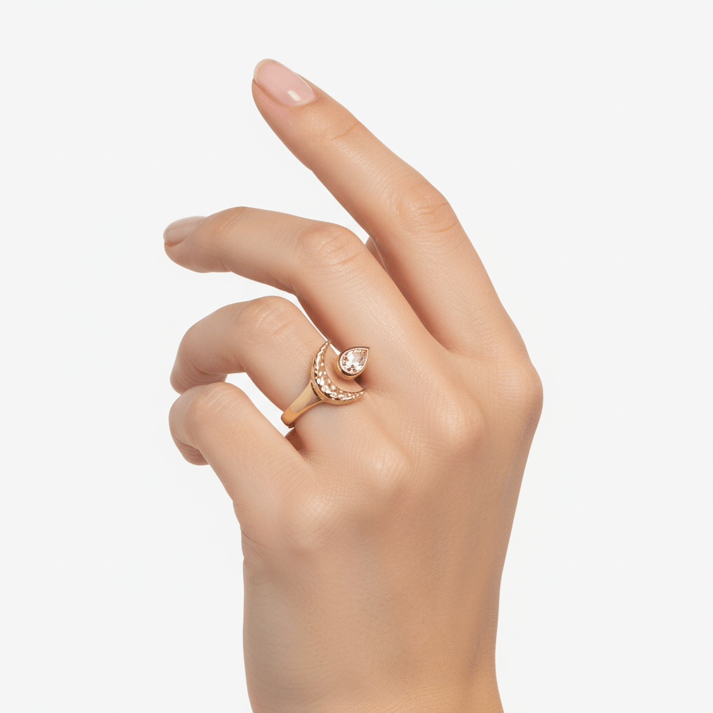 "I Create Miracles" Clear Crystal Ring by Kristina Bazan by Natkina