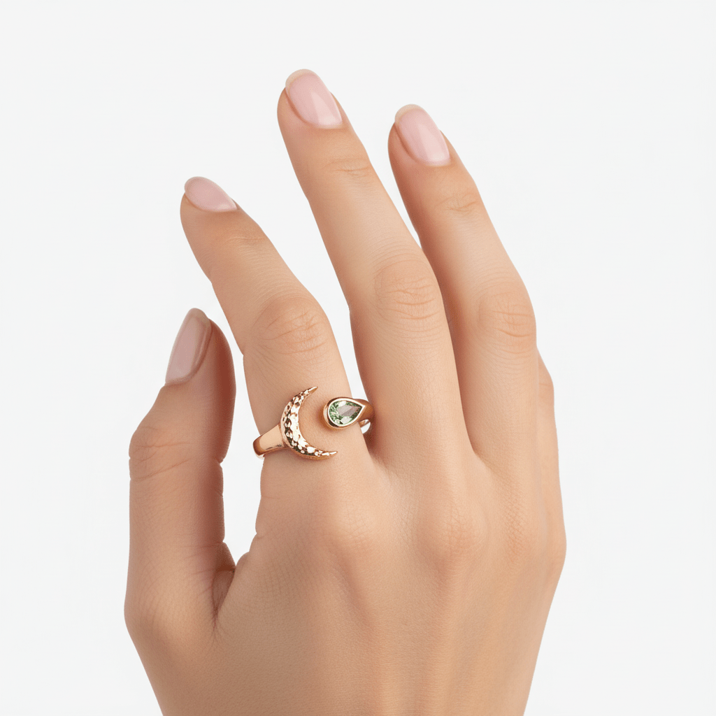 "I Create Miracles" Green Glass Ring by Kristina Bazan by Natkina