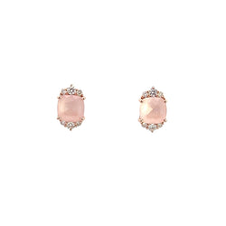 Eternelle Earrings Diamond Pink Quartz Rose Gold